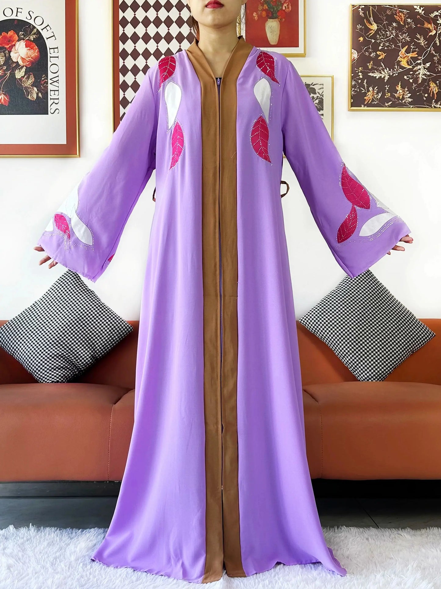 High Grade Fabric Women Party Dress Chiffon Open Abaya Muslim Women Dress Islamic Clothing Cardigan Abaya Women Muslim Dress