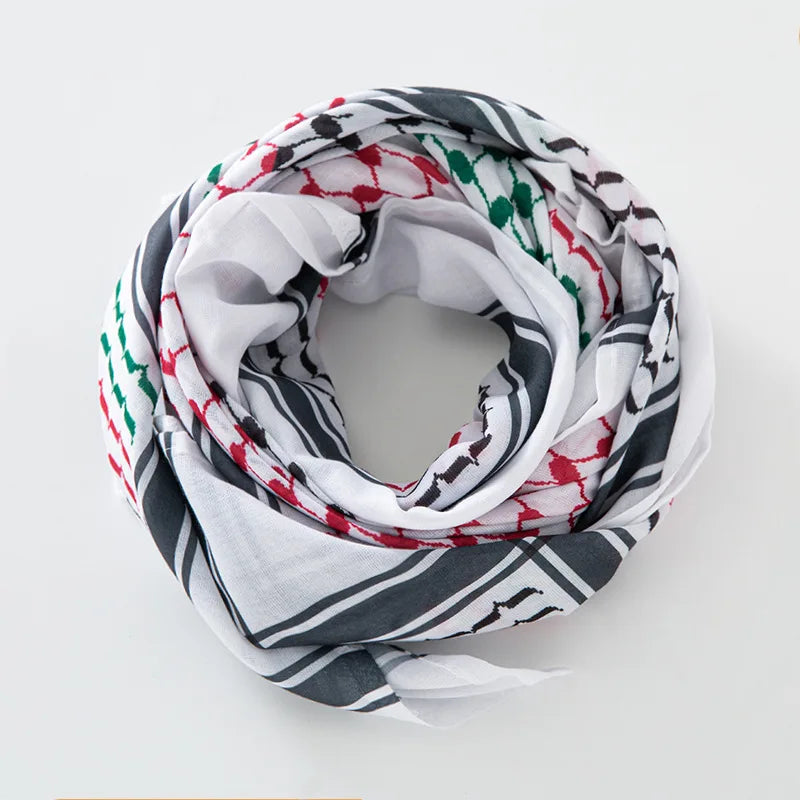 Arab Men Square Keffiyeh Shemagh Scarves Muslim Men's Head Scarf Middle Eastern Shawl Islamic Clothing Male Hijab Turban