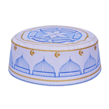 Saudi High-Quality Arabia Style Islamic Round Cap Embroidery Hat Muslim Men Headwear Abaya Prayer Caps Headscarf Clothing Turban