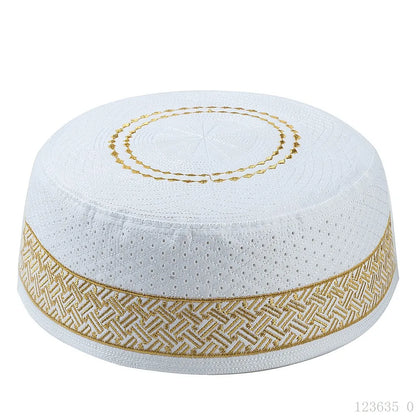 Muslim Men Prayer Hat Cotton Embroidery Islam Men's Arabia Indian Hats Islamic Clothing Accessories Arab Middle East Caps