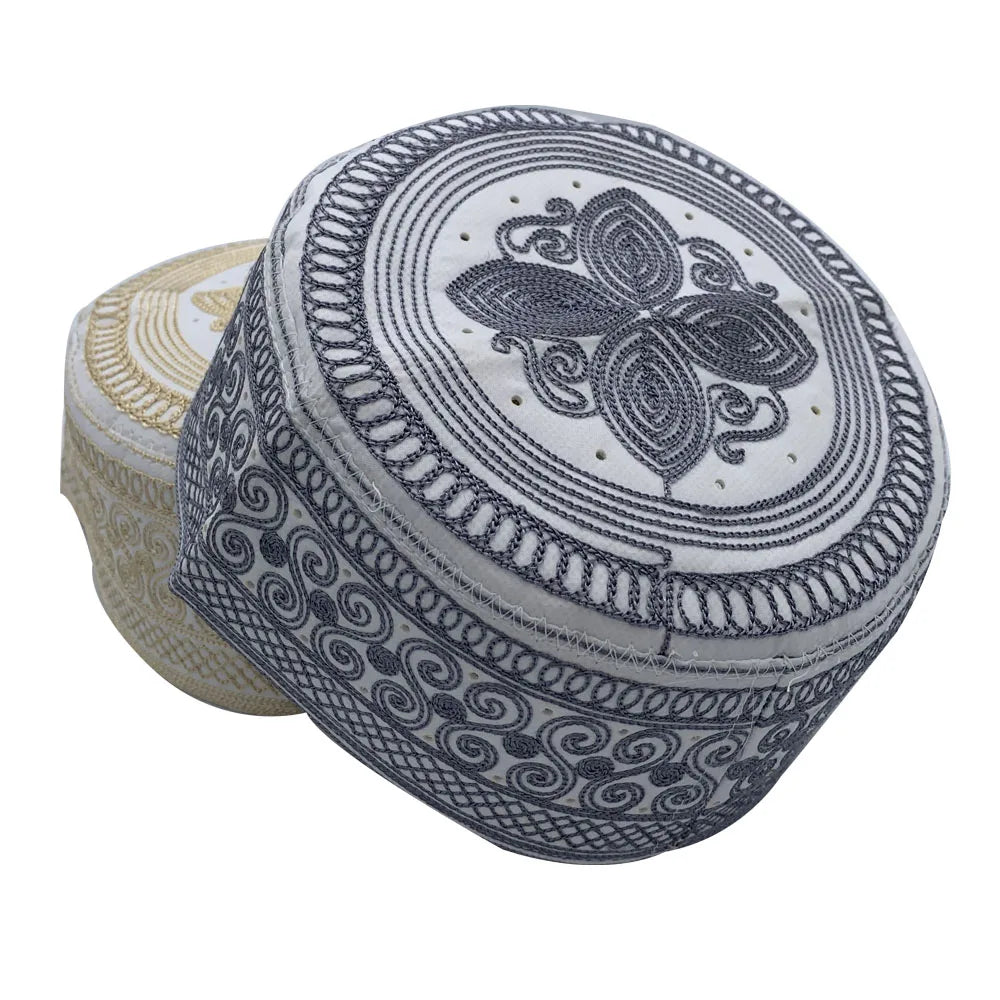Cotton Embroidery Men's Muslim Hat Islam Ramadan Prayer Hats Arabia Men Headscarf Clothing Topkippot Turban Middle East Cap