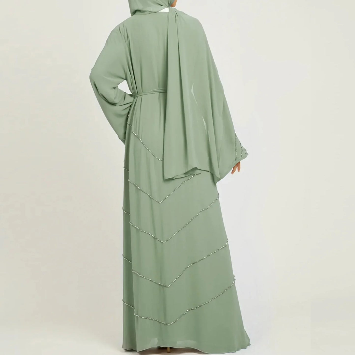 Hand made diamond beading Ramadan Eid Muslim dress long abayas robe fancy maxi French stylish modest Islamic wy1368 G1665