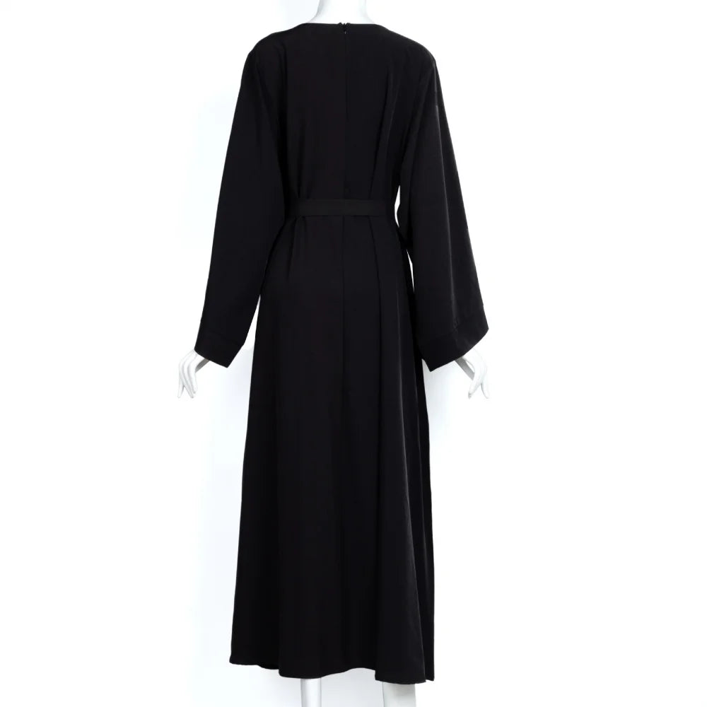 Kaftan Abaya Long Sleeve Maxi Dress Islamic Prayer Robe Modest Dress Full Length Muslim Abaya Dresses Modest Dress
