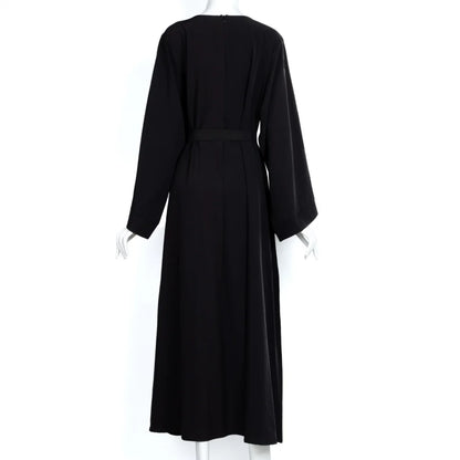 Kaftan Abaya Long Sleeve Maxi Dress Islamic Prayer Robe Modest Dress Full Length Muslim Abaya Dresses Modest Dress