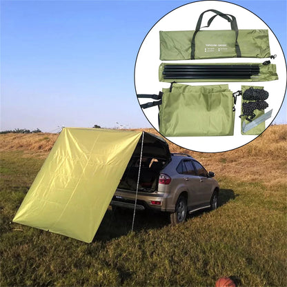 300x150cm Car Side Awning Rooftop Tent Waterproof Side Tent For Outdoor Camping Awning Sun Canopy Sunshade Campervan Waterproof