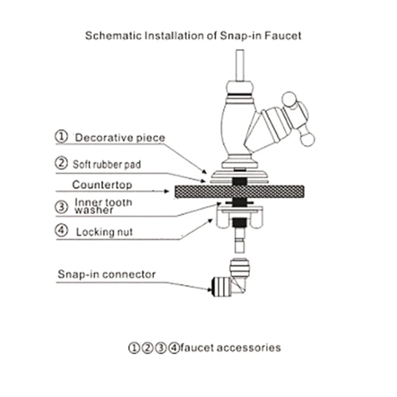 2024 New Water Purifier Drinking Water Faucet Single Hole Sink Faucet Drinking Water Faucet with Fittings 1/4-in Tube Faucet Tap