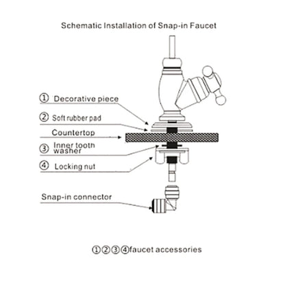 2024 New Water Purifier Drinking Water Faucet Single Hole Sink Faucet Drinking Water Faucet with Fittings 1/4-in Tube Faucet Tap