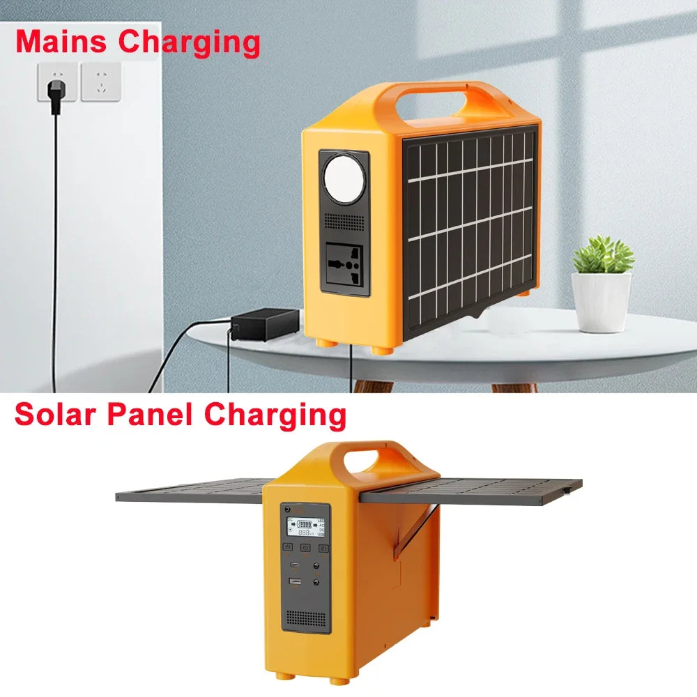 100W Portable Power Station 100V/220V Solar Power Generator UPS Charging Stations Outdoor Emergency Power Bank LED For Camping