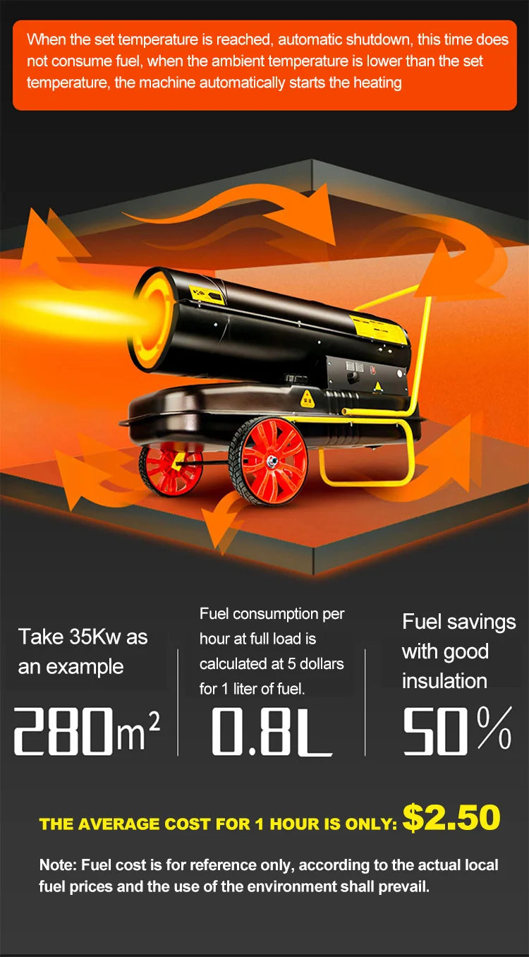 Commercial Fuel Heater Greenhouse Heater Industrial Diesel Air Heater Oil Heater Integrated Hot Air Fan Drying Calentadores de