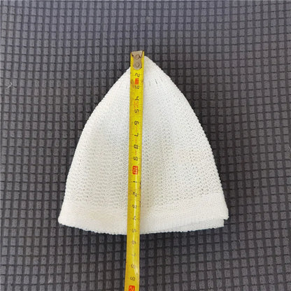 Islamic Hat Clothing Mesh Muslim Hat for Prayer  for Men Worship Hat Kufi Knitted Cap Solid Color Saudi Arabic  Hat