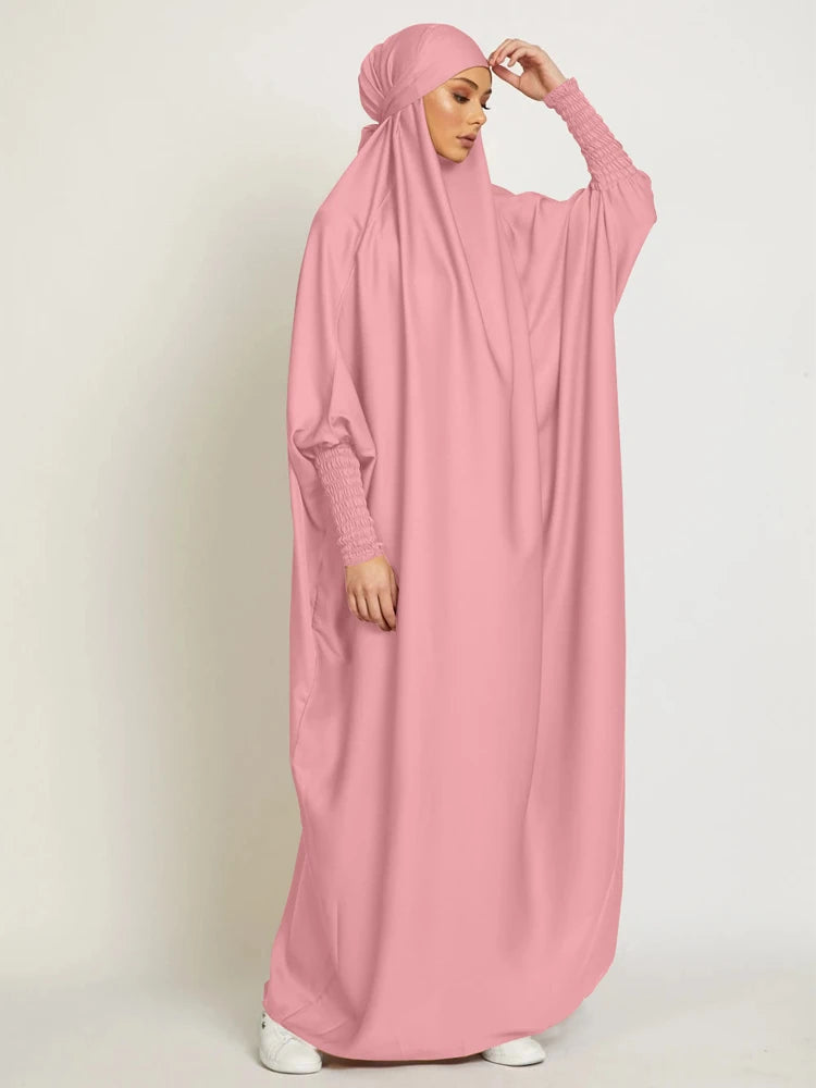 Muslim Women Jilbab Prayer Dress Hijab Hooded Abaya Ramadan Eid Islamic Clothing Dubai Saudi Black Robe Turkish Modes Dresses