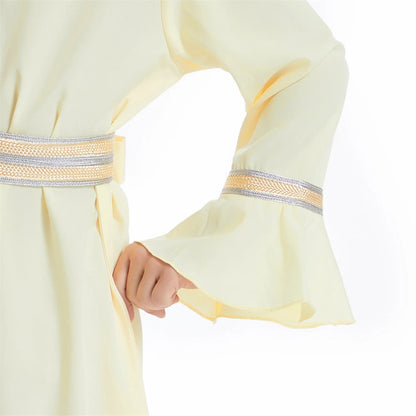 Kids Muslim Girls Abaya Prayer Long Maxi Dress Turkey Kaftan Arab Robe Dubai Islam Morocco Eid Party Ramadan Holiday Gown Caftan