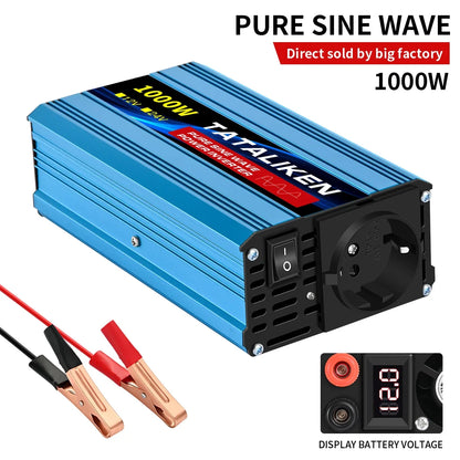 1600W/2200W/3000W/4000W  Pure Sine Wave Inverter DC 12V/24V to AC 220V 50hz Power Inverter Charger Converter Adapter EU Socket