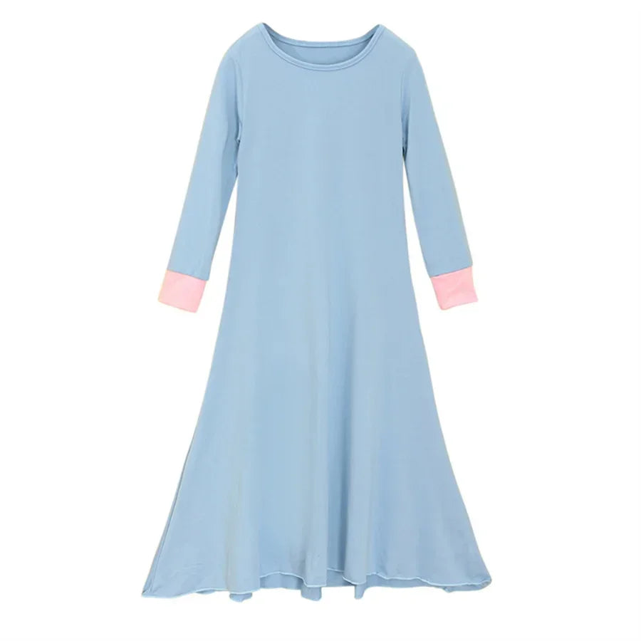 Muslim Islamic Baby Girls Ramadan Abaya With Hijab Full Length Robe Burka Maxi Little Kids Kaftan Girls Prayer Dresses Gowns