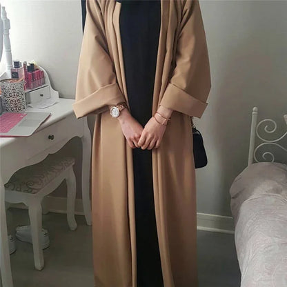 A Islamic clothing for women abaya Muslim fashion kaftan dress long sleeve cardigan solid Arab Dubai Turkish Islam dresses