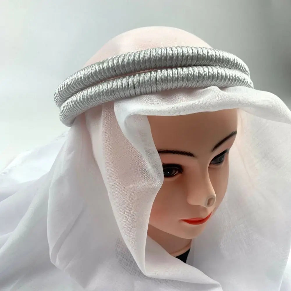 1Pcs Islamic Clothing Headwear Rope Muslim Man Saudi Arabic Dubai Headrope Desert Accessories Black Egal Shemagh Shawl
