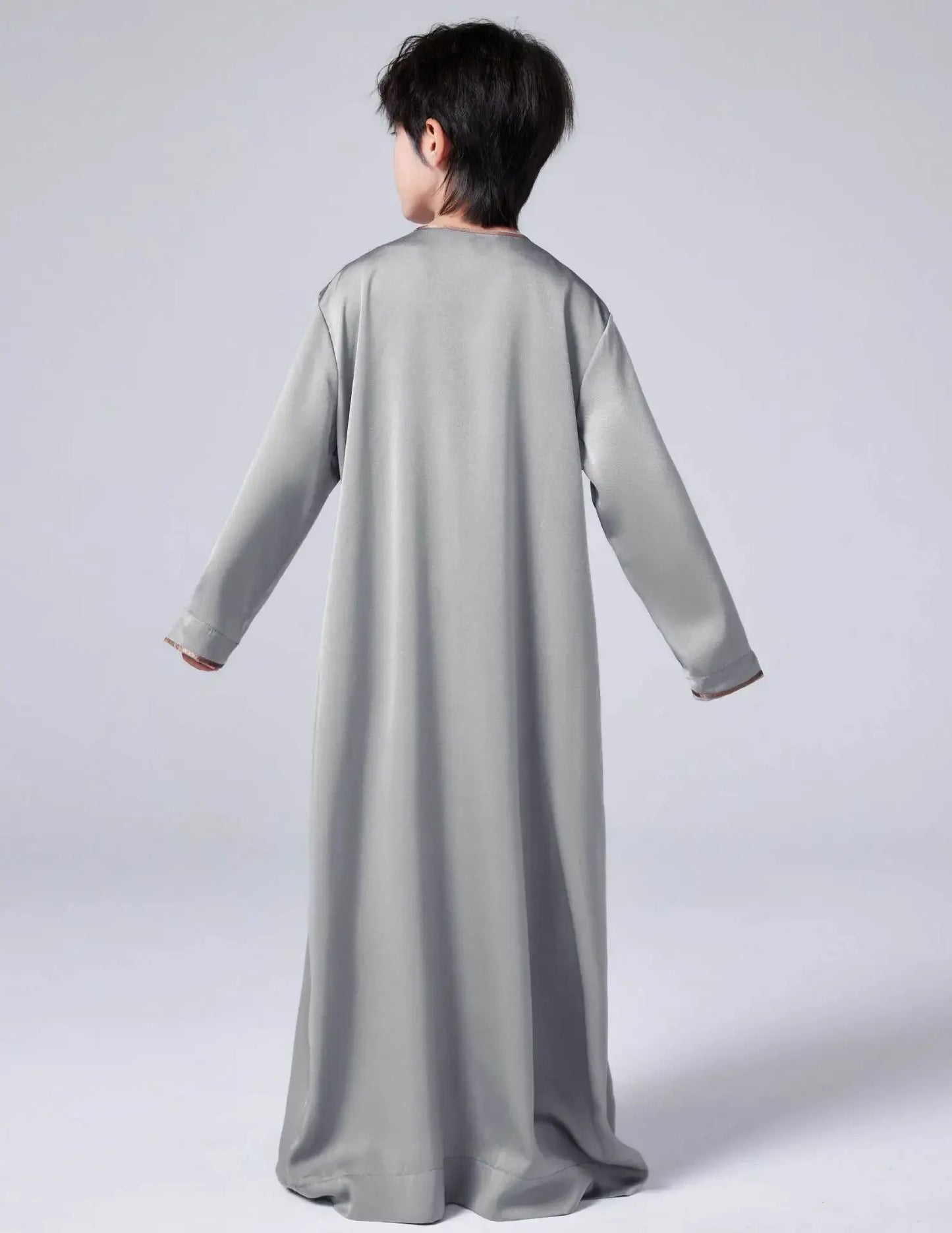 New 2025 Islamic Muslim Kids Clothing Long Sleeve Loose Jubba Thobe Saudi Arab Kaftan Maxi Robe Boys Pakistan Dubai Caftan Dress