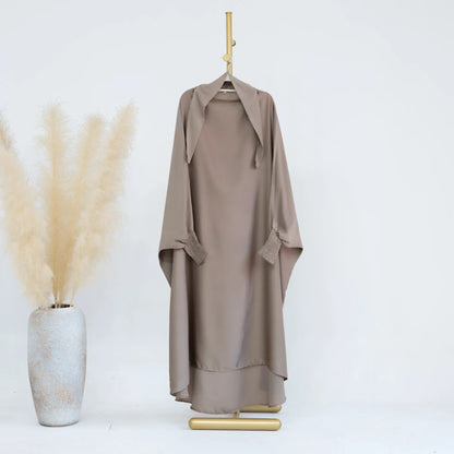Muslim Child Jilbab Prayer Dress Hijab Hooded Abaya Ramadan Eid Islamic Clothing Dubai Saudi Black Robe Kids Modest Dresses