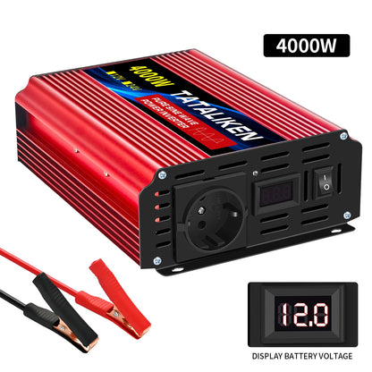 1600W/2200W/3000W/4000W  Pure Sine Wave Inverter DC 12V/24V to AC 220V 50hz Power Inverter Charger Converter Adapter EU Socket