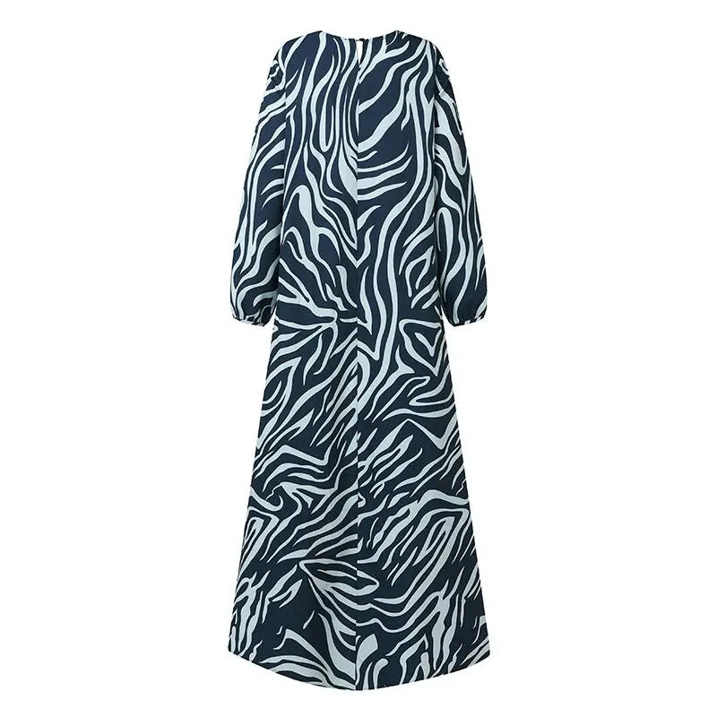 ZANZEA Women Vintage Floral Printed Muslim Dresses Fashion Long Sleeve Casual Maxi Dress Islamic Clothing Abaya Vestido Kaftan
