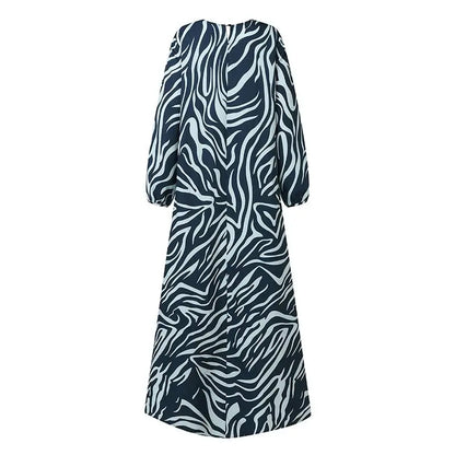ZANZEA Women Vintage Floral Printed Muslim Dresses Fashion Long Sleeve Casual Maxi Dress Islamic Clothing Abaya Vestido Kaftan