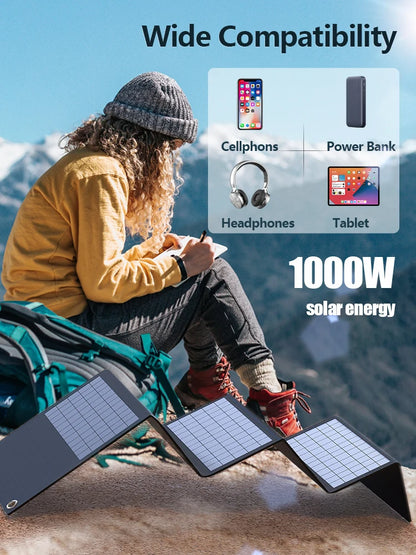 200-300W Solar Panel Folding Bag USB+DC Output Solar Charger Portable Foldable Solar Charging Device for Outdoor Power Supply