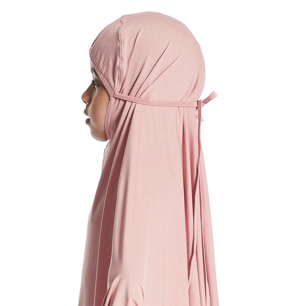 2Pcs Traditional Muslim Kids Girls Abaya Eid Hooded Overhead Hijab Burqa Maxi Skirt Sets Turkey Dubai Kaftan Prayer Garment Gown