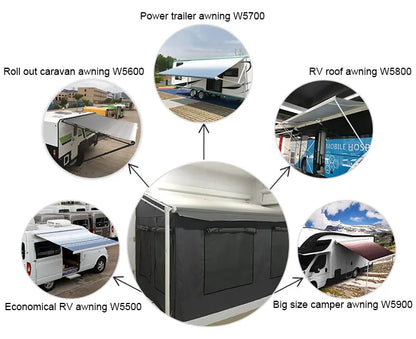 Caravan Awnings,Factory 3-4 Person Outdoor Camping Tent RV Trailer Motrohome Caravan Camper Van Awning Annex Tent