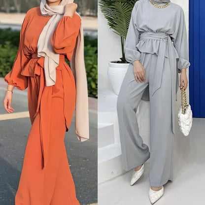 Abaya Muslim Maxi Long Sleeve Dress With Cap Women Diamond Arab Dubai Islamic Clothing Autumn New Loose Casual Turkey Robe