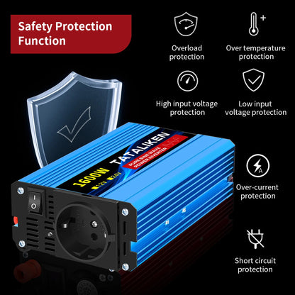Pure Sine Wave Inverter 1000W-4000W DC 12V/24V to AC 220V 50hz Power Inverter Charger  Adapter Universal Socket