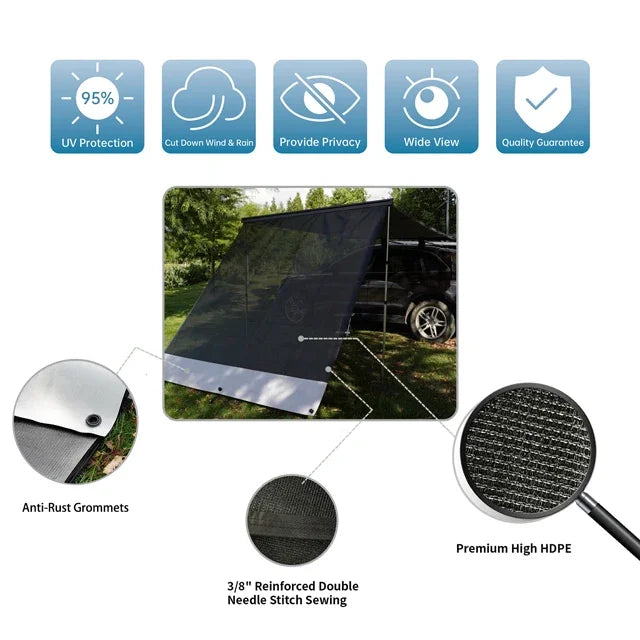 Caravan Awnings,2.5M-4M Caravan End Privacy Car Suv Awning UV Blocker Wall Side Sun Shade Screens For Camper Awning