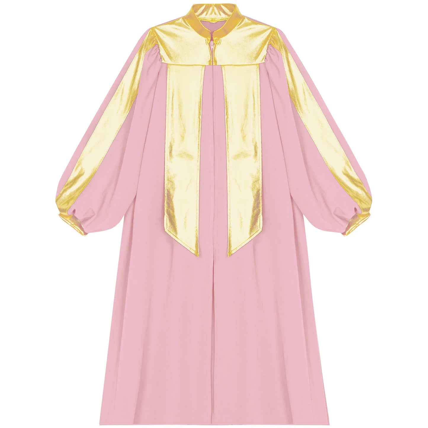 Halloween Kids Thobe for Muslim Boys Girl Metallic Contrast Color Arab Tobes Long Sleeve with Zipper Worship Dance Abaya Clothes