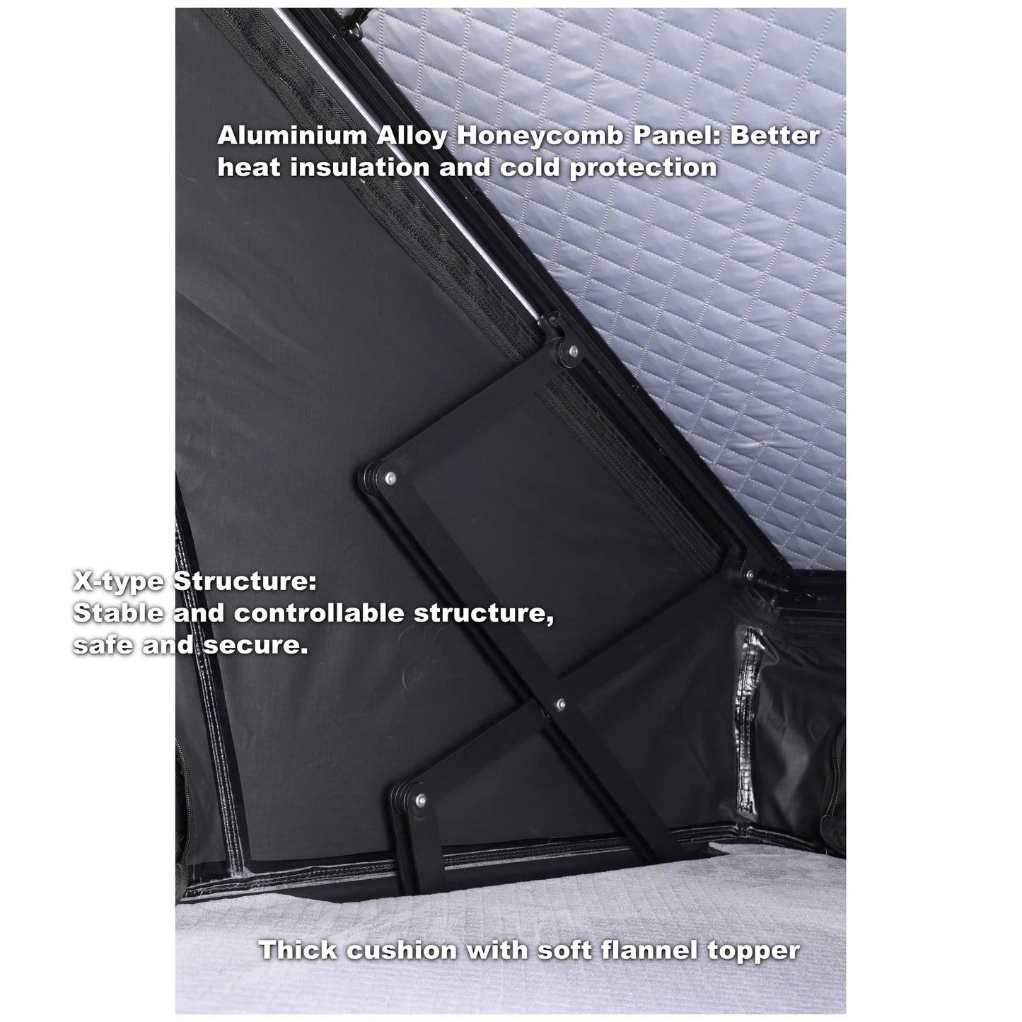 New Upgrade Automatic Rooftop Tent Durable 4-Sided Window With Sturdy Aluminium Roof Top Pop-Up Triangle Hard Shell For Camping