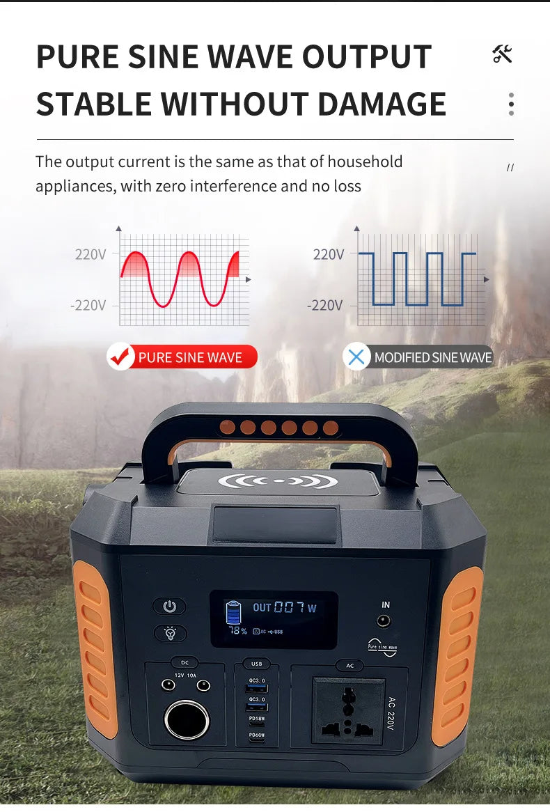 Portable Power Station 139200mAh 500W original Power Bank Charger 110V/220V lithium battery Outdoor camping portable charger