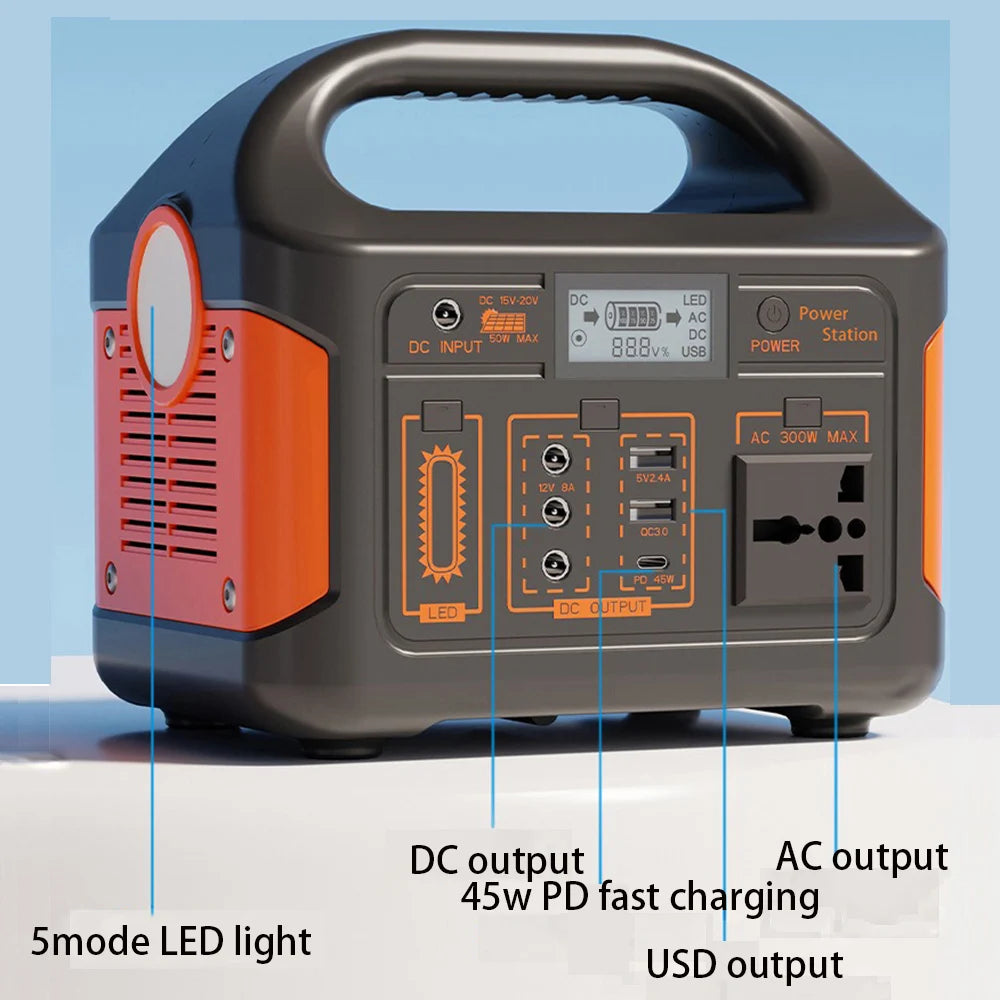 300W 71800mAh Portable Power Station 230WH Mobile Power Supply Solar Generator 220V/110V Charging Station Power Bank Camping