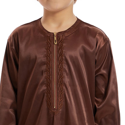 Saudi Eid Ramadan Muslim Kids Boys Abaya Jubba Thobe Dress Children Islamic Robe Dubai Kaftan Saudi Arabic Djellaba Dishdasha