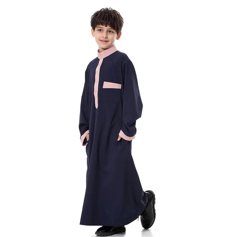 2024 Arab Malay Turkey Muslim Boys Clothing Kids Abayas Dress Children Full Body Robe Dress Teen Age TH873