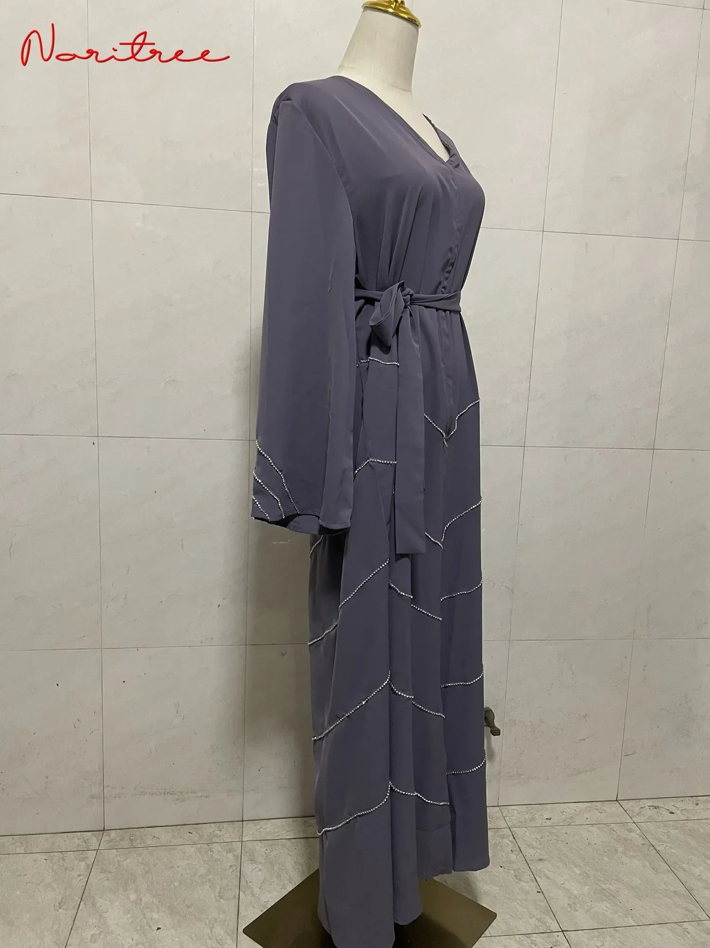 Hand made diamond beading Ramadan Eid Muslim dress long abayas robe fancy maxi French stylish modest Islamic wy1368 G1665