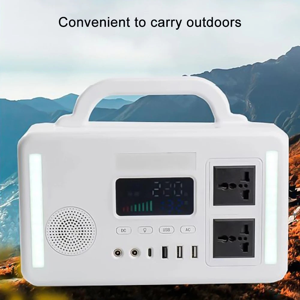 Portable Power Station 300W Solar Generator 110V 220V Outdoor Emergency Energy Charging Station Pure Sine Wave for Camping Home