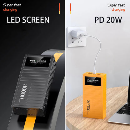 30000mAh Power Bank PD 20W Fast Charging Portable Outdoor Power Station Multifunctional USB Charger For Camping Home Outdoors