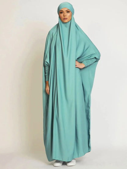 Muslim Women Jilbab Prayer Dress Hijab Hooded Abaya Ramadan Eid Islamic Clothing Dubai Saudi Black Robe Turkish Modes Dresses