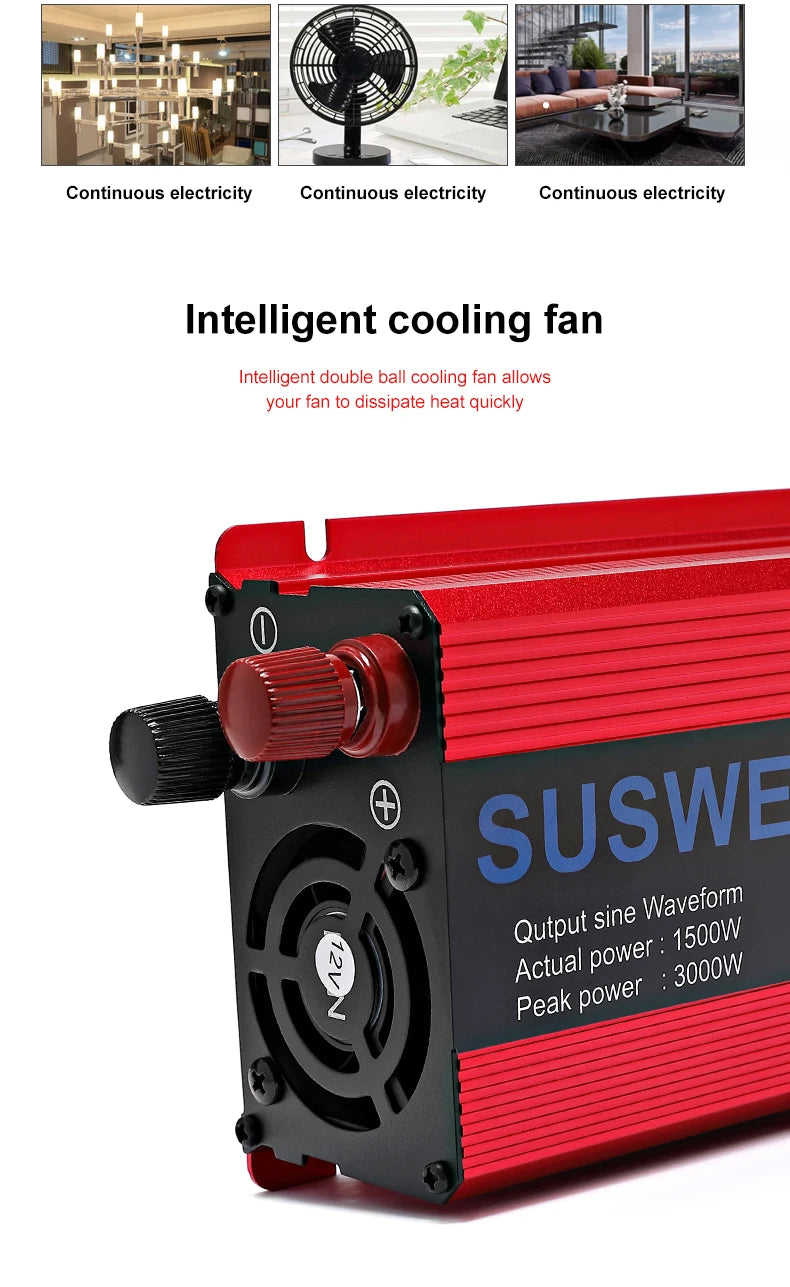 3000W Pure Sine Wave Inverter 12v 24v~ 220V 110V 2000W 1000W Converter Power Supply DC AC VoltageAdapter Module Transmission