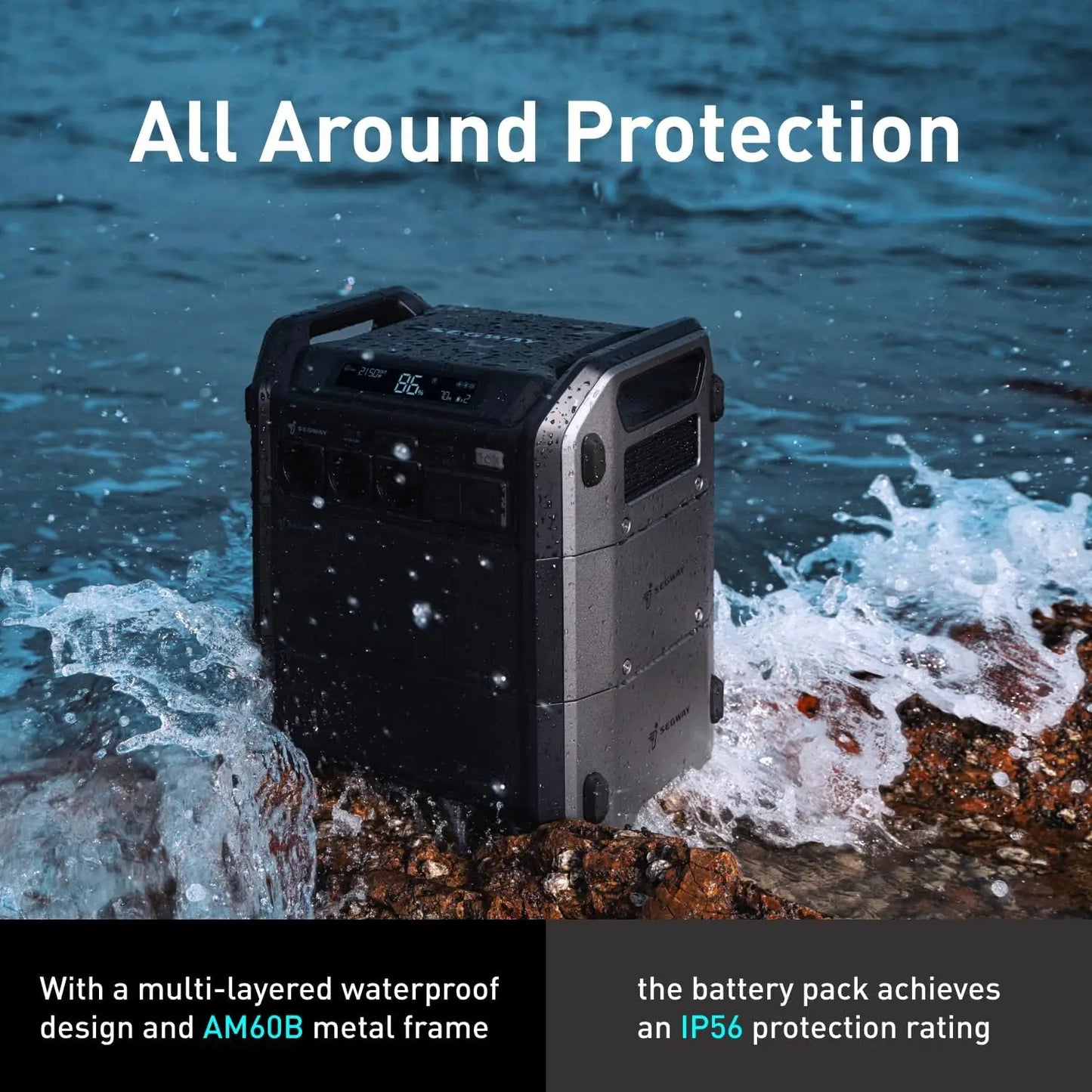 Portable Power Station Cube 2000 2200W AC Outlets 2048Wh LiFePO4 Battery Expandable Battery Capacity up to 5kWh Solar Generator