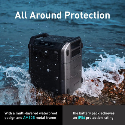 Portable Power Station Cube 2000 2200W AC Outlets 2048Wh LiFePO4 Battery Expandable Battery Capacity up to 5kWh Solar Generator