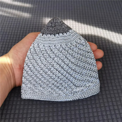 Islamic Hat Clothing Mesh Muslim Hat for Prayer  for Men Worship Hat Kufi Knitted Cap Solid Color Saudi Arabic  Hat
