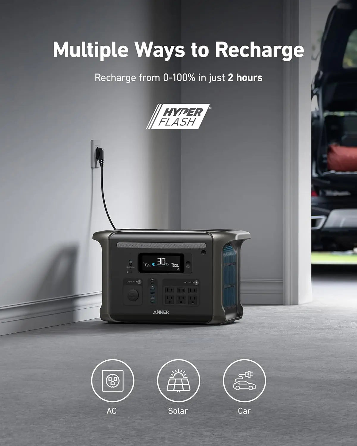 Portable Power Station PowerHouse Solar Generator with Solar Panel LiFePO4  AC Outlets LED Light for Outdoor Camping