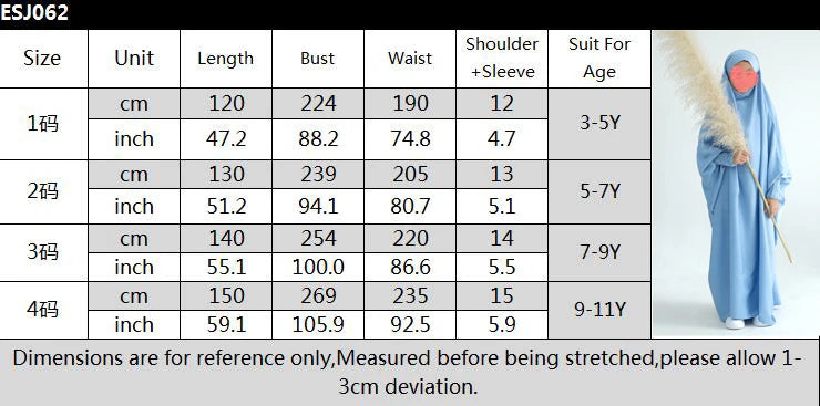 Muslim Women Kids Girls Hijab Dress Eid Overhead Hooded Abaya Mom & Daughter Abayas Khimar Islamic Prayer Garment Dresses Robe