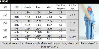Mom Daughter Hijab Abaya Muslim Women Girl Prayer Garment Eid Ramadan Islam Clothing Khimar Kaftan Turkey Robe Burqa Hooded Gown