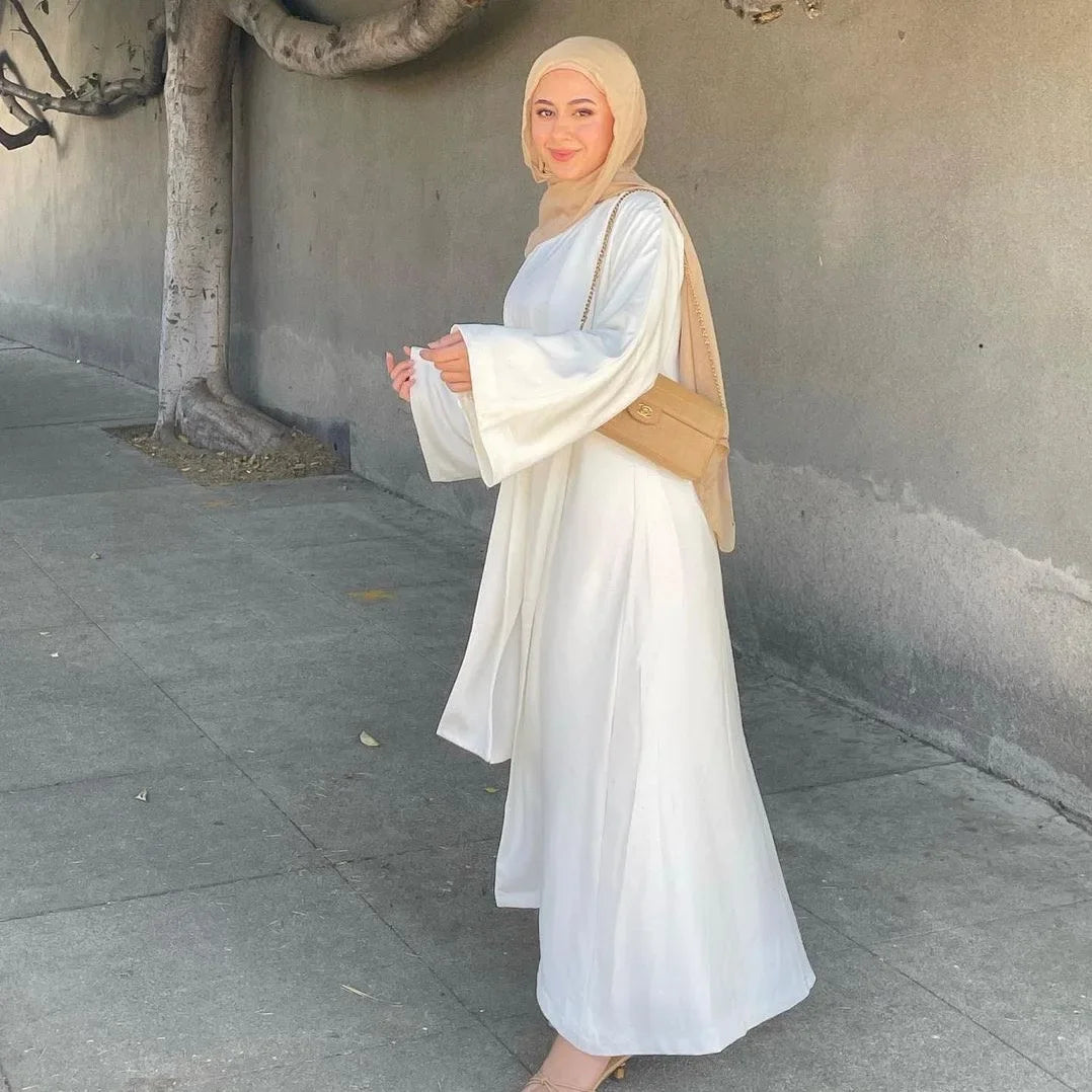 Latest fashionable modest 2 piece set Dubai Abaya design for Muslim Women Abaya Dress of Ethnic Clothing