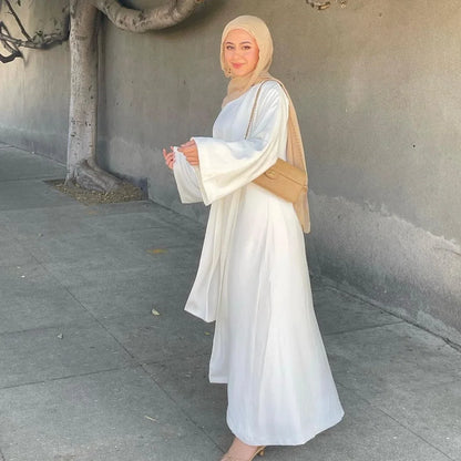 Latest fashionable modest 2 piece set Dubai Abaya design for Muslim Women Abaya Dress of Ethnic Clothing